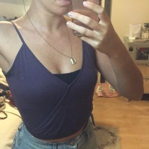 Pacsun LA Hearts Purple Crop Top